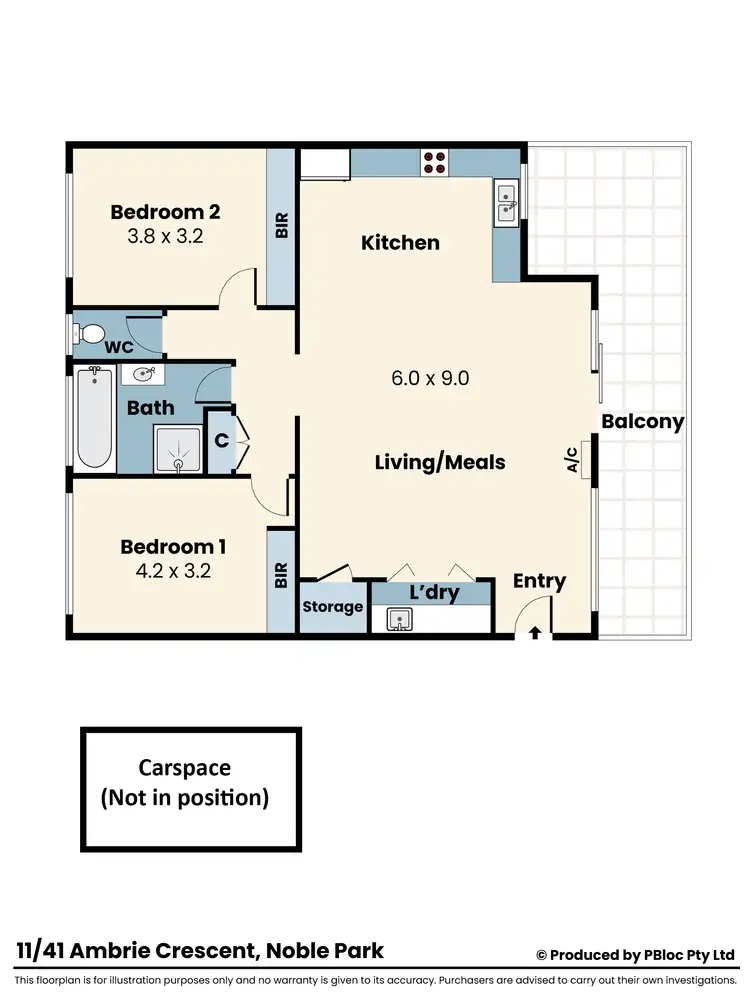 Floorplan of Homely unit listing, 11/41 Ambrie Crescent, Noble Park VIC 3174