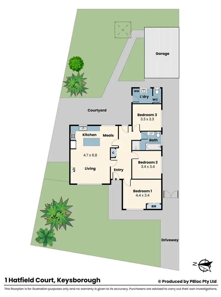 Floorplan of Homely house listing, 1 Hatfield Court, Keysborough VIC 3173