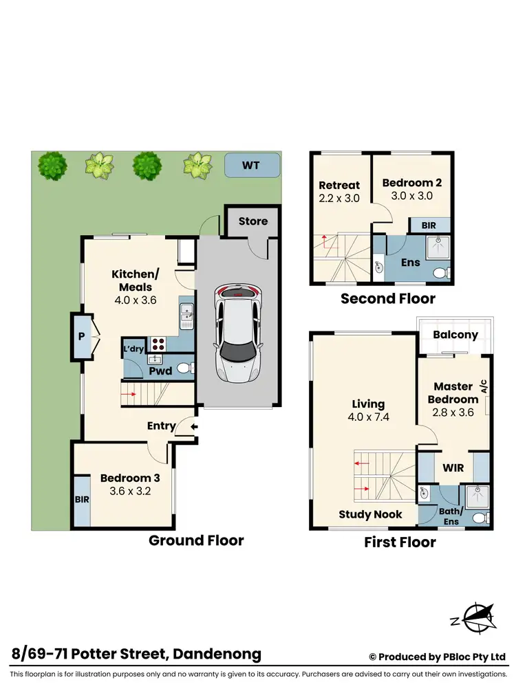 Floorplan of Homely townhouse listing, 8/69-71 Potter Street, Dandenong VIC 3175