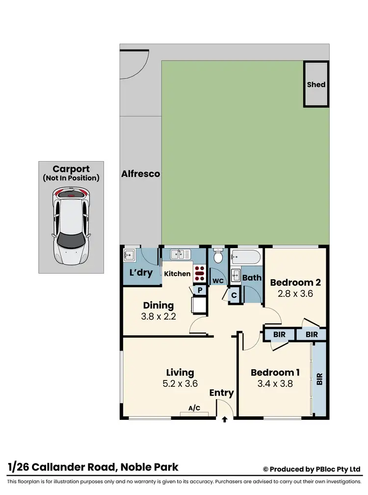 Floorplan of Homely unit listing, 1/26 Callander Road, Noble Park VIC 3174