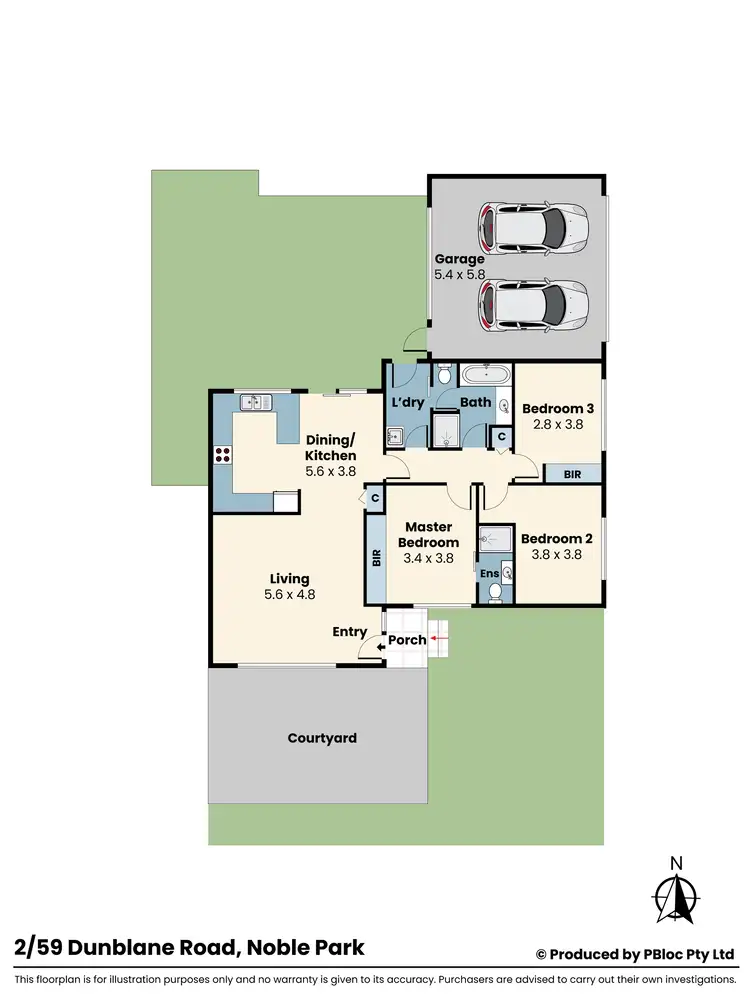 Floorplan of Homely unit listing, 2/59 Dunblane Road, Noble Park VIC 3174