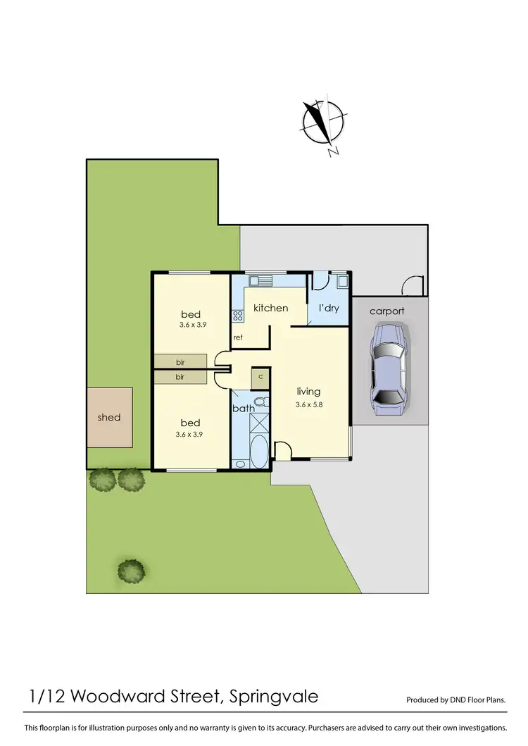Floorplan of Homely unit listing, 1/12 Woodward Street, Springvale VIC 3171