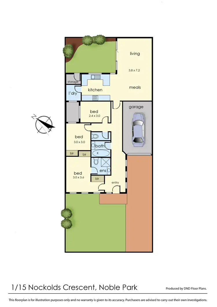 Floorplan of Homely unit listing, 1/15 Nockolds Crescent, Noble Park VIC 3174