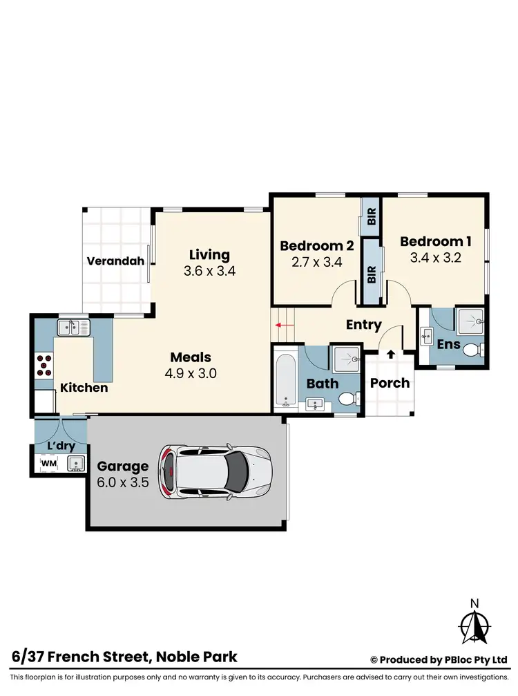 Floorplan of Homely unit listing, 6/37 French Street, Noble Park VIC 3174