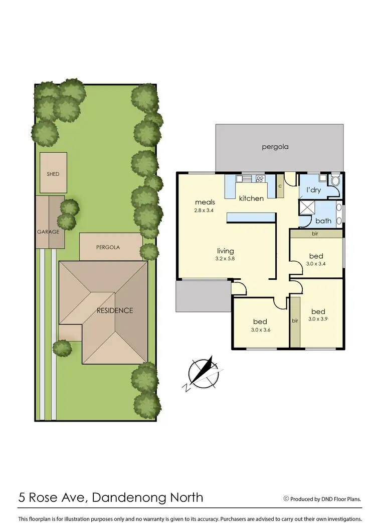 Floorplan of Homely house listing, 5 Rose Avenue, Dandenong North VIC 3175