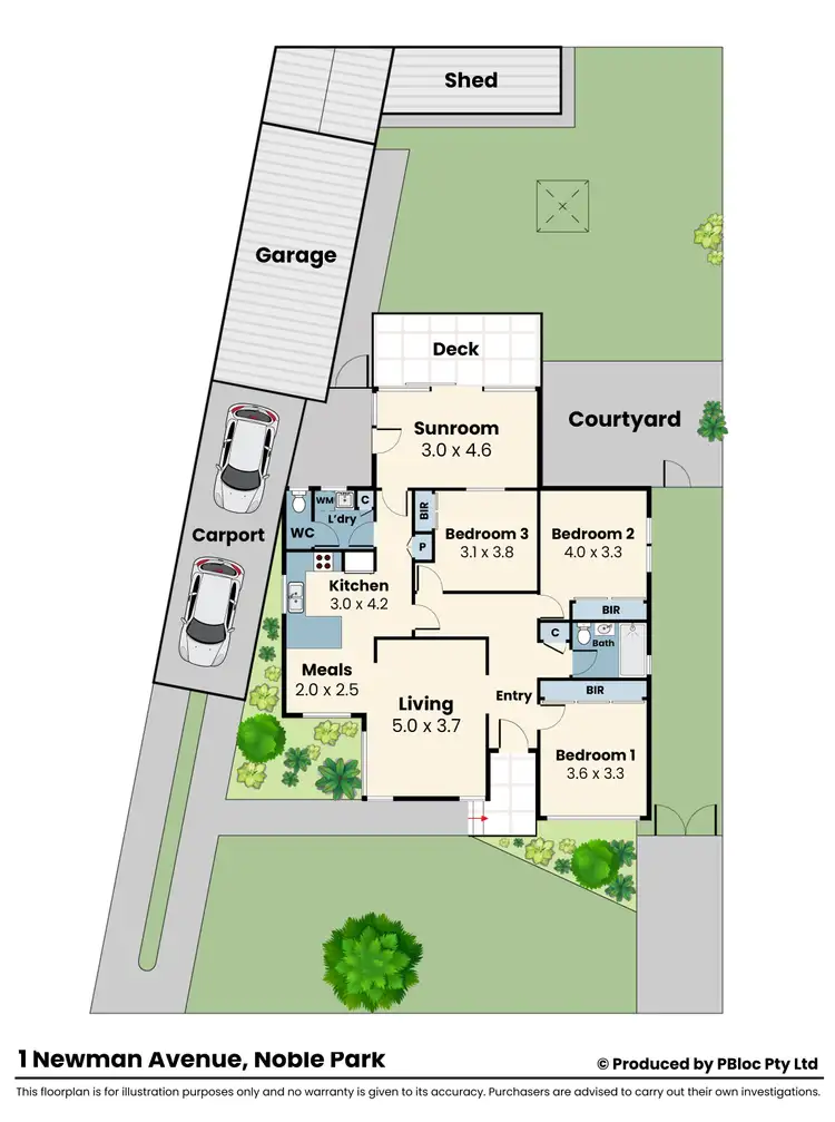 Floorplan of Homely house listing, 1 Newman Avenue, Noble Park VIC 3174