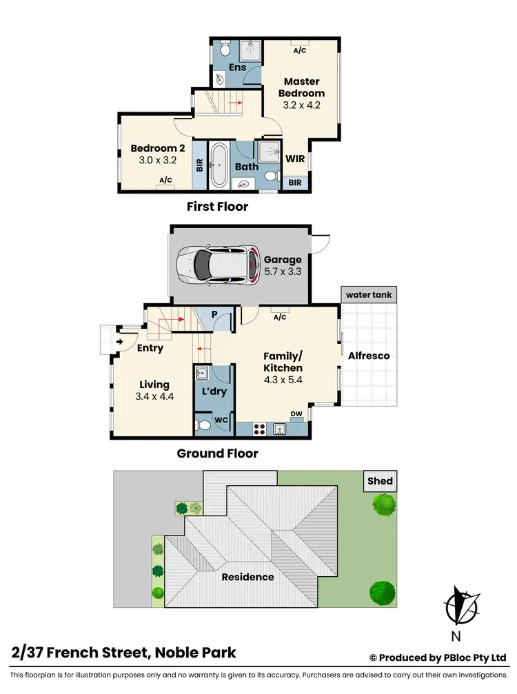 Floorplan of Homely townhouse listing, 2/37 French Street, Noble Park VIC 3174