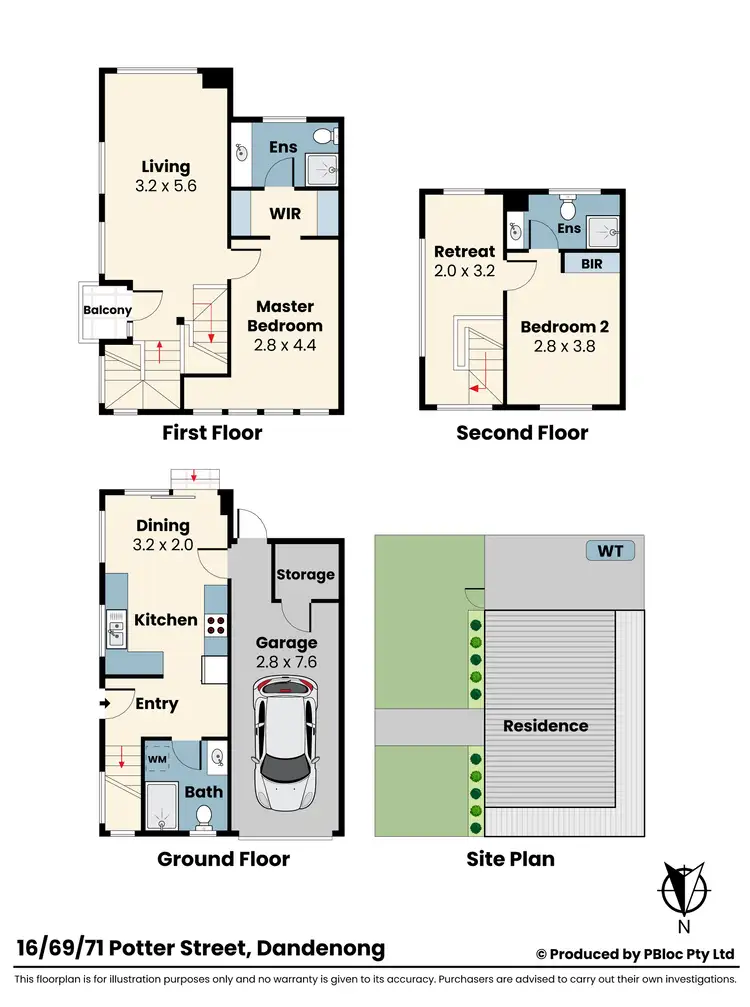 Floorplan of Homely townhouse listing, 16/69-71 Potter Street, Dandenong VIC 3175