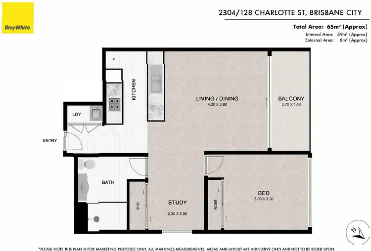 Floorplan of Homely apartment listing, 2304/128 Charlotte Street, Brisbane City QLD 4000