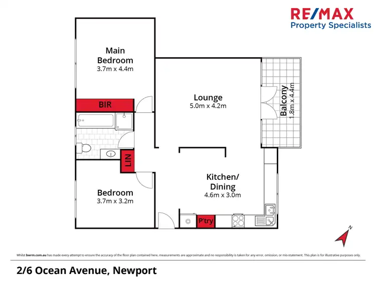 Floorplan of Homely apartment listing, 2/6 Ocean Avenue, Newport NSW 2106