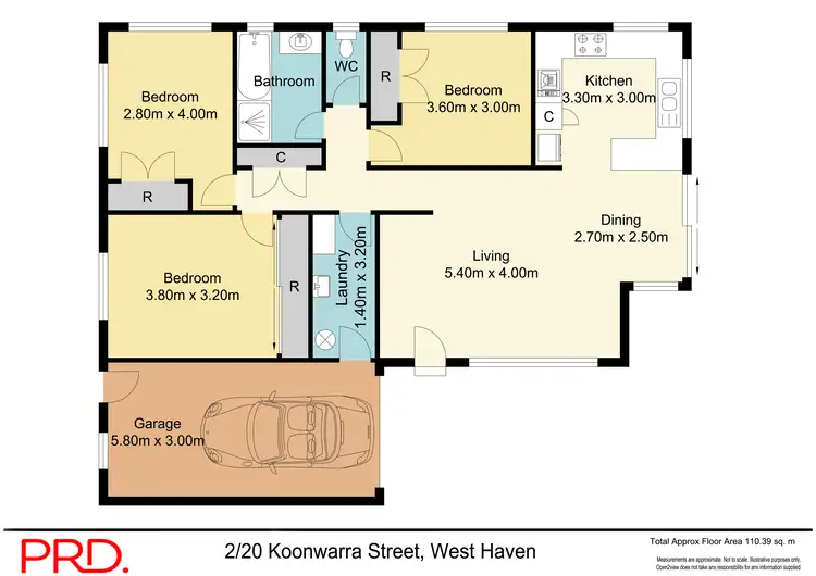 Floorplan of Homely villa listing, 2/20 Koonwarra Street, West Haven NSW 2443