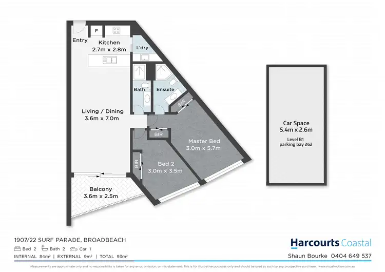 Floorplan of Homely apartment listing, 1907/22 Surf Parade, Broadbeach QLD 4218