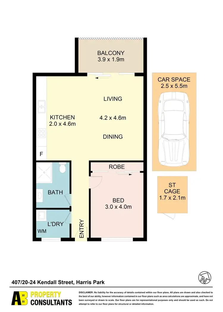 Floorplan of Homely unit listing, 407/20-24 Kendall Street, Harris Park NSW 2150