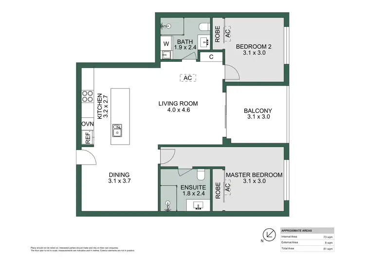 Floorplan of Homely apartment listing, 607/58 Grose Avenue, Cannington WA 6107