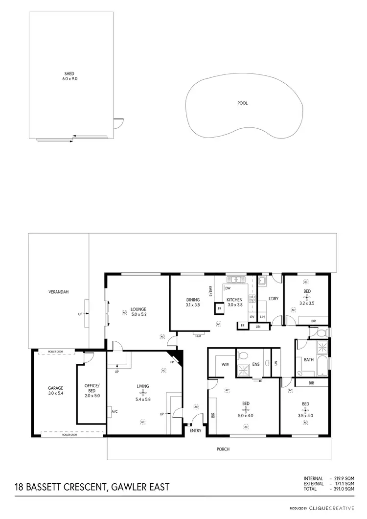 Floorplan of Homely house listing, 18 Bassett Crescent, Gawler East SA 5118