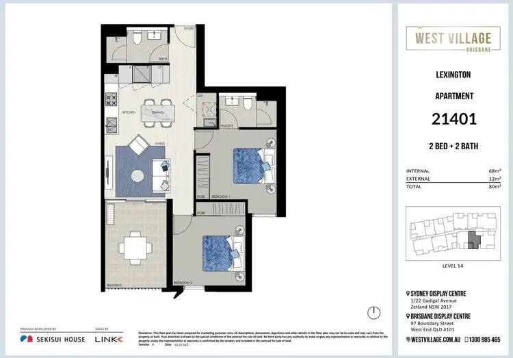 Floorplan of Homely apartment listing, 21401/19 Wilson Street, West End QLD 4101