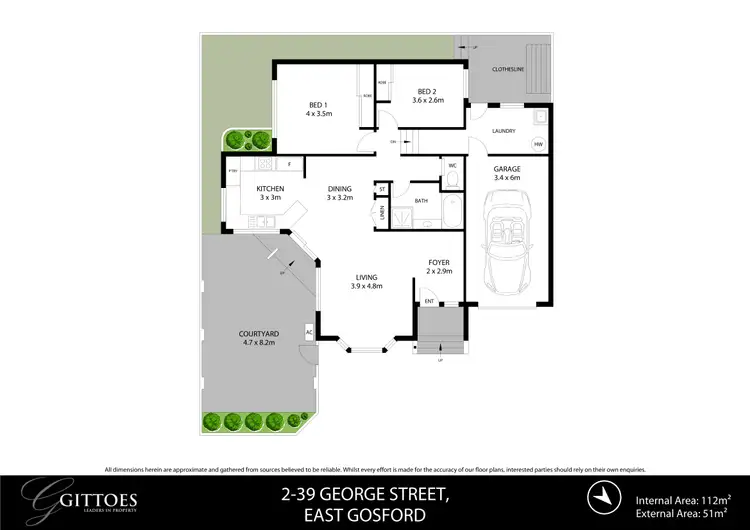Floorplan of Homely villa listing, 2/39 George Street, East Gosford NSW 2250