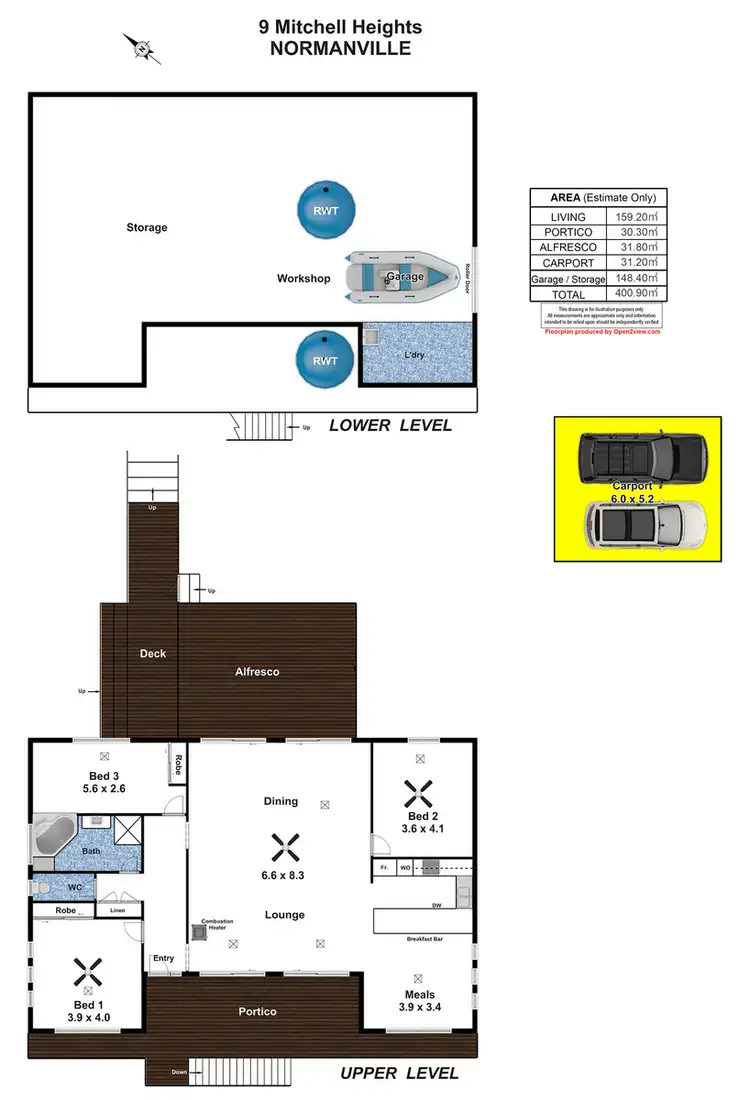 Floorplan of Homely house listing, 9 Mitchell Heights, Normanville SA 5204