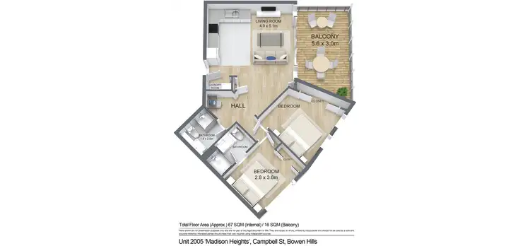 Floorplan of Homely apartment listing, 2005/35 Campbell Street, Bowen Hills QLD 4006
