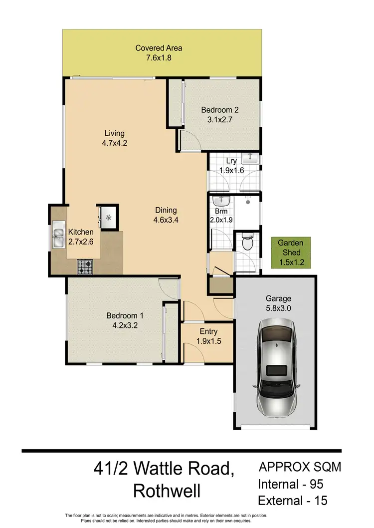 Floorplan of Homely villa listing, 41/2 Wattle Road, Rothwell QLD 4022