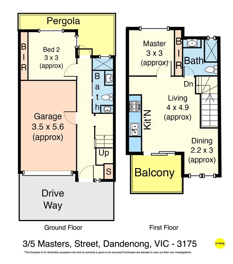 Floorplan of Homely townhouse listing, 3/5 Masters Street, Dandenong VIC 3175