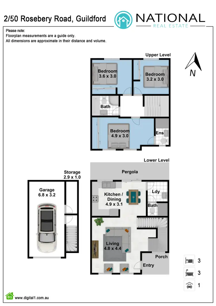 Floorplan of Homely townhouse listing, 2/50 Rosebery Road, Guildford NSW 2161