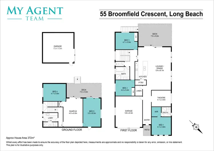 Floorplan of Homely house listing, 55 Broomfield Crescent, Long Beach NSW 2536