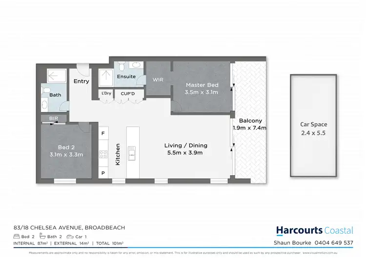 Floorplan of Homely apartment listing, 83/18 Chelsea Avenue, Broadbeach QLD 4218