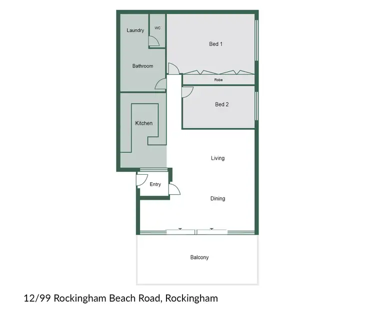 Floorplan of Homely unit listing, 12/99 Rockingham Beach Road, Rockingham WA 6168