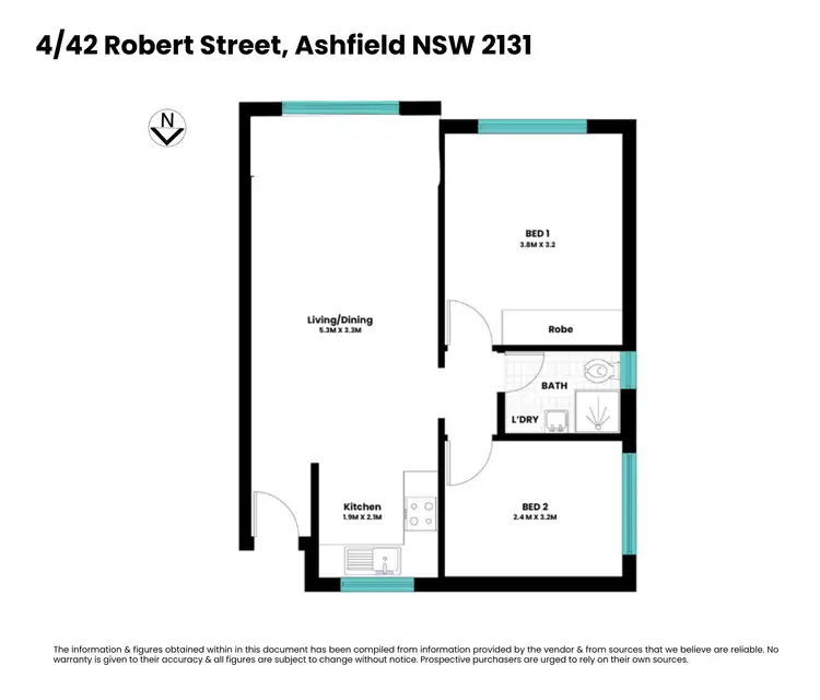 Floorplan of Homely unit listing, 4/42 Robert Street, Ashfield NSW 2131
