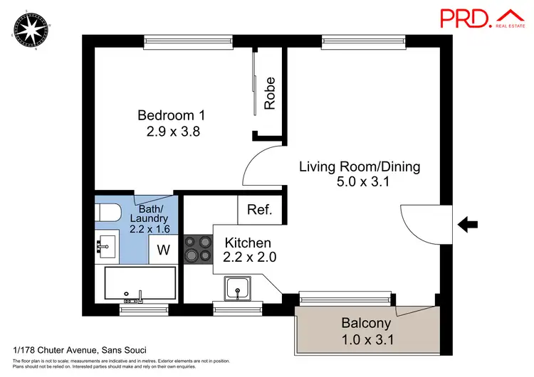Floorplan of Homely unit listing, 1/178 Chuter Avenue, Sans Souci NSW 2219