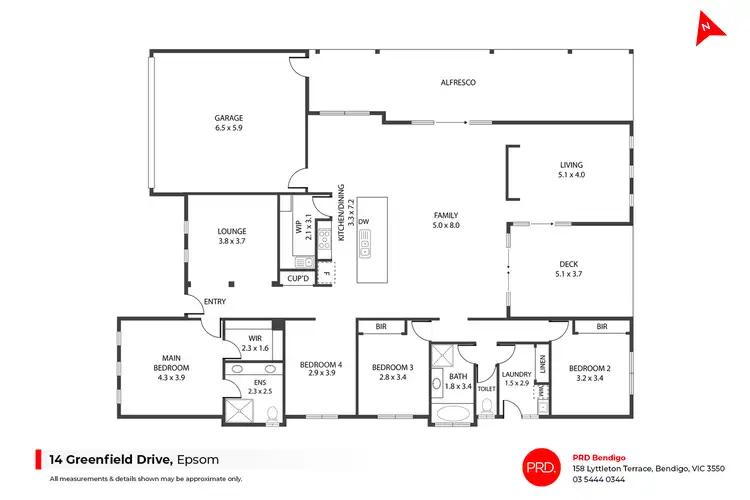 Floorplan of Homely house listing, 14 Greenfield Drive, Epsom VIC 3551