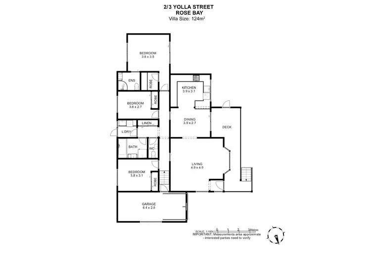 Floorplan of Homely villa listing, 2/3 Yolla Street, Rose Bay TAS 7015