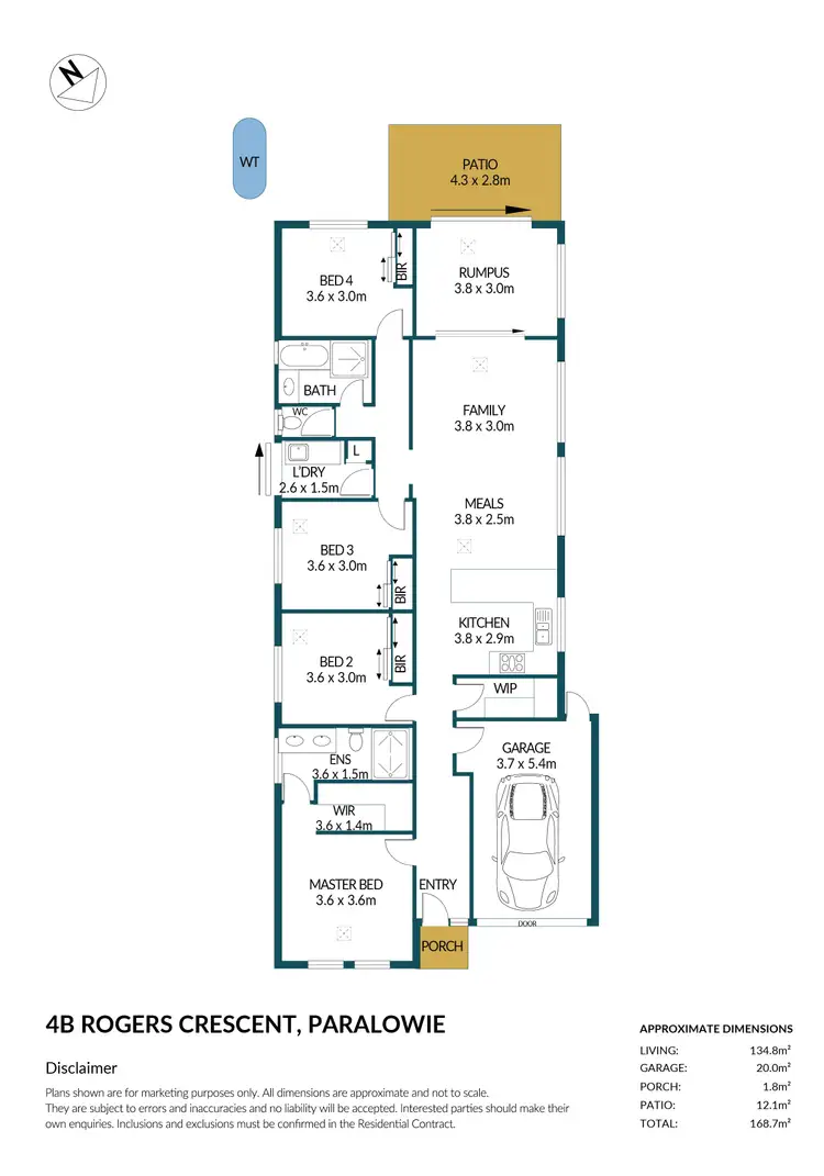Floorplan of Homely house listing, 4B Rogers Crescent, Paralowie SA 5108