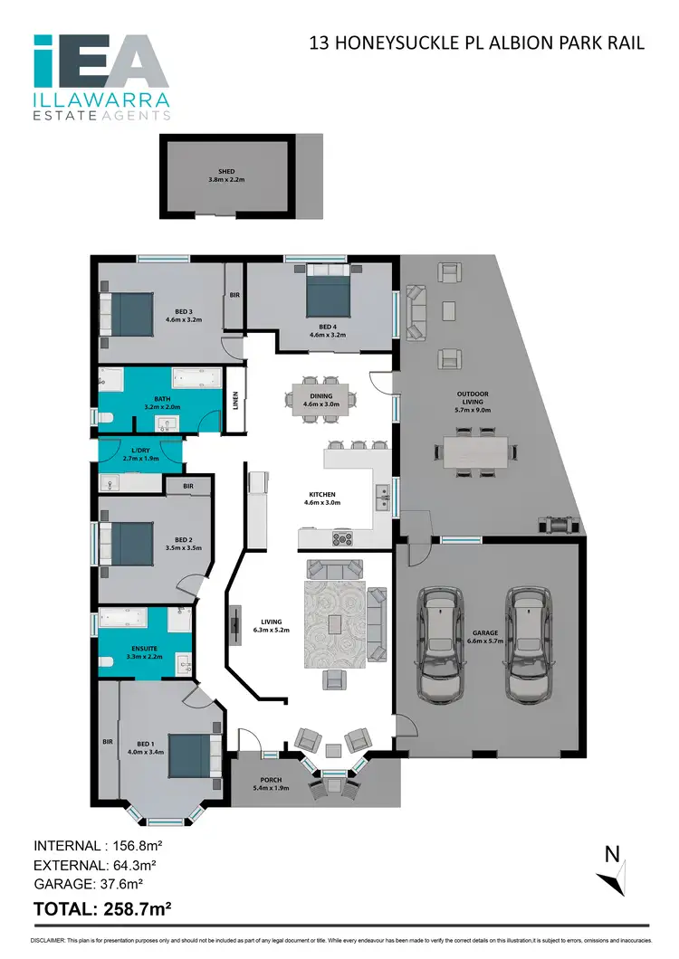 Floorplan of Homely house listing, 13 Honeysuckle Place, Albion Park Rail NSW 2527