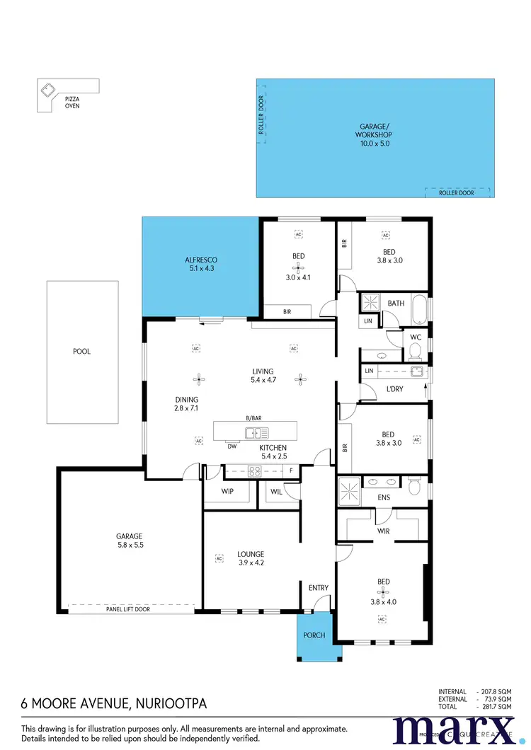 Floorplan of Homely house listing, 6 Moore Avenue, Nuriootpa SA 5355