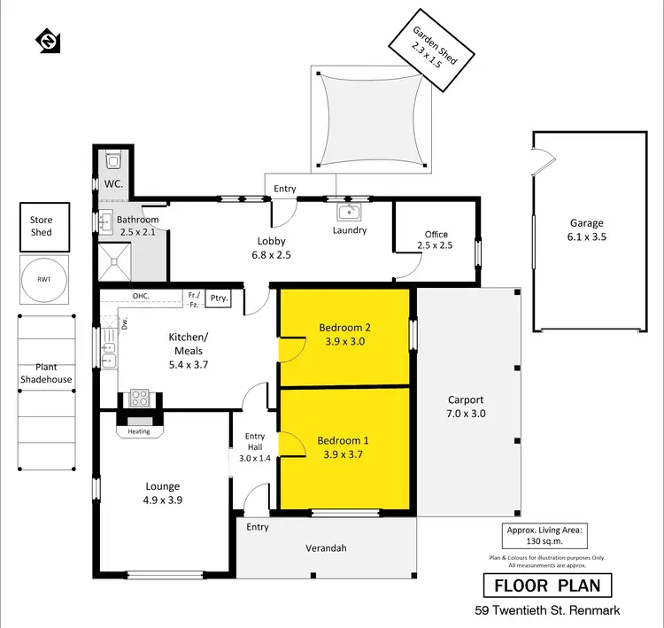 Floorplan of Homely house listing, 59 Twentieth Street, Renmark SA 5341