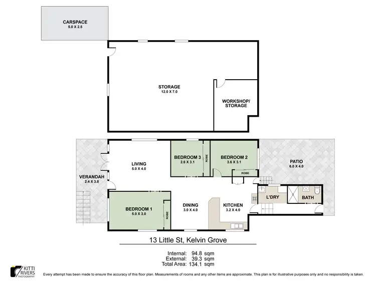 Floorplan of Homely house listing, 13 Little Street, Kelvin Grove QLD 4059
