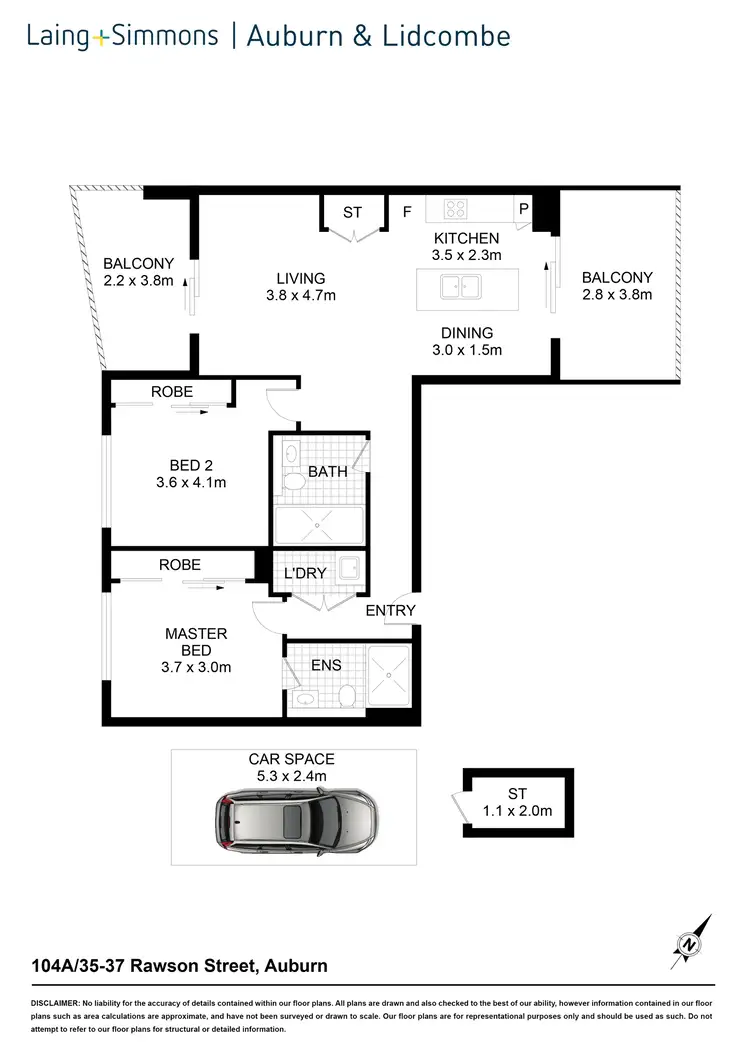 Floorplan of Homely apartment listing, 104a/35-37 Rawson St, Auburn NSW 2144