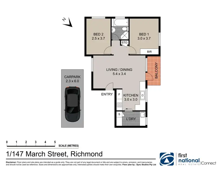 Floorplan of Homely unit listing, 1/147 March st, Richmond NSW 2753