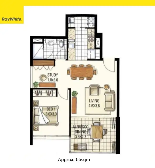 Floorplan of Homely apartment listing, 2409/128 Charlotte Street, Brisbane City QLD 4000