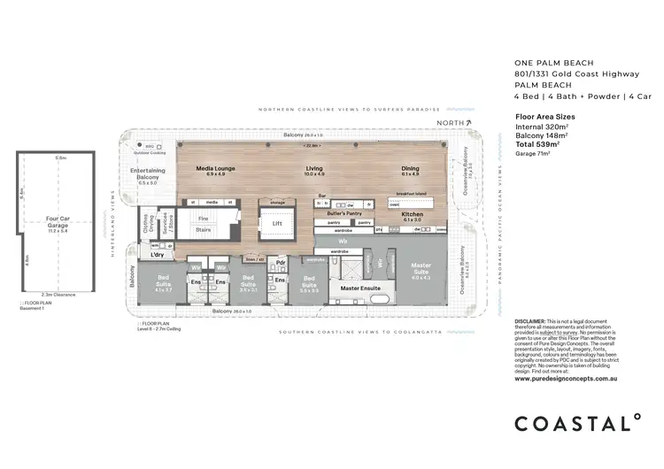 Floorplan of Homely apartment listing, 801/1331 Gold Coast Highway, Palm Beach QLD 4221