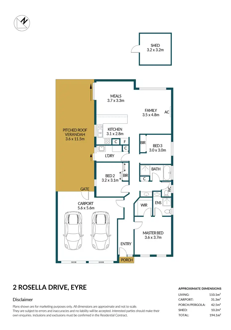 Floorplan of Homely house listing, 2 Rosella Drive, Eyre SA 5121