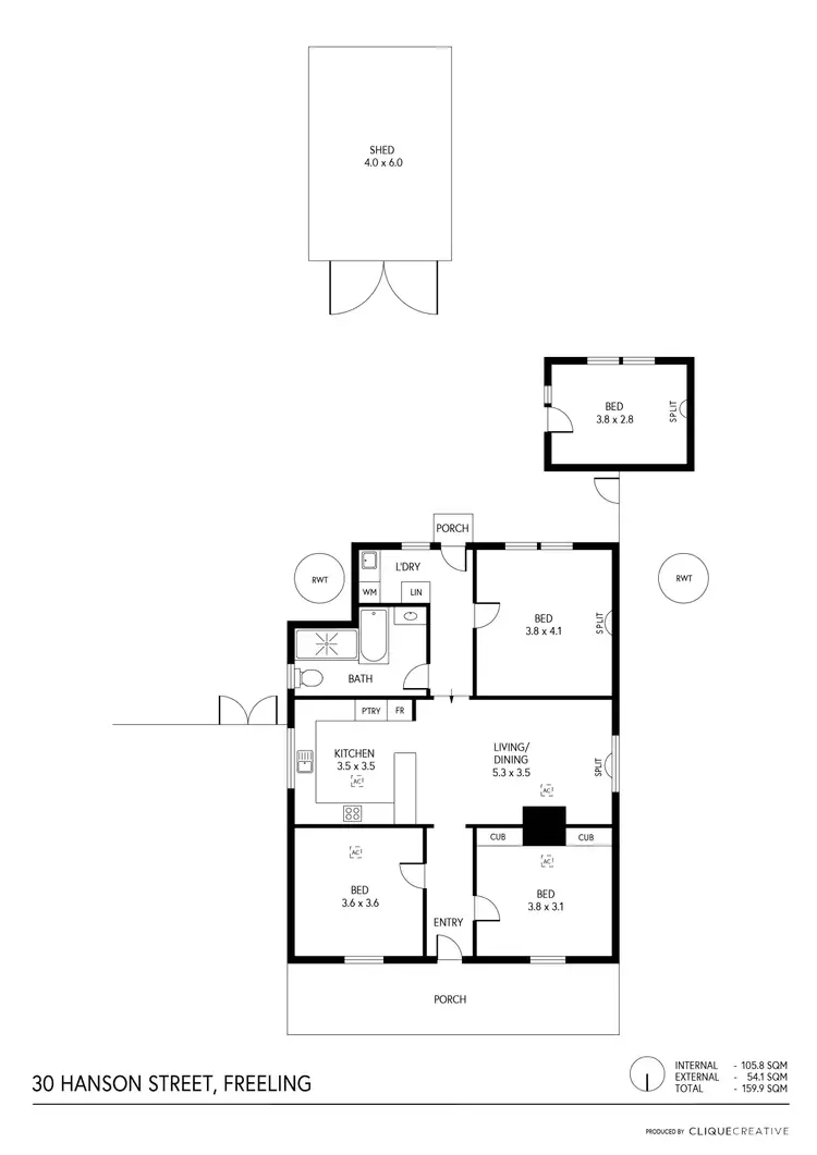 Floorplan of Homely house listing, 30 Hanson Street, Freeling SA 5372