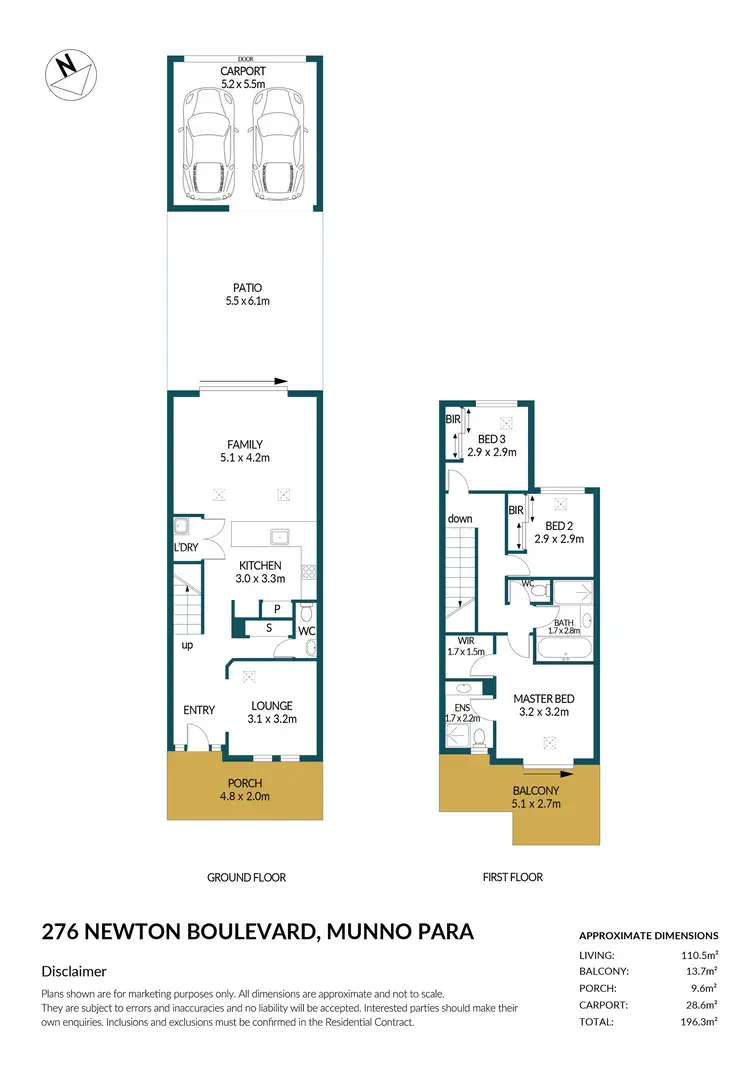 Floorplan of Homely house listing, 276 Newton Boulevard, Munno Para SA 5115