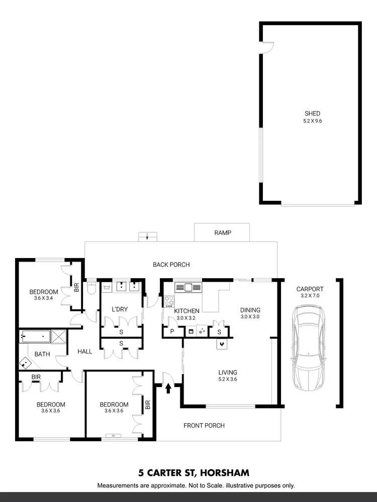 Floorplan of Homely house listing, 5 Carter Street, Horsham VIC 3400