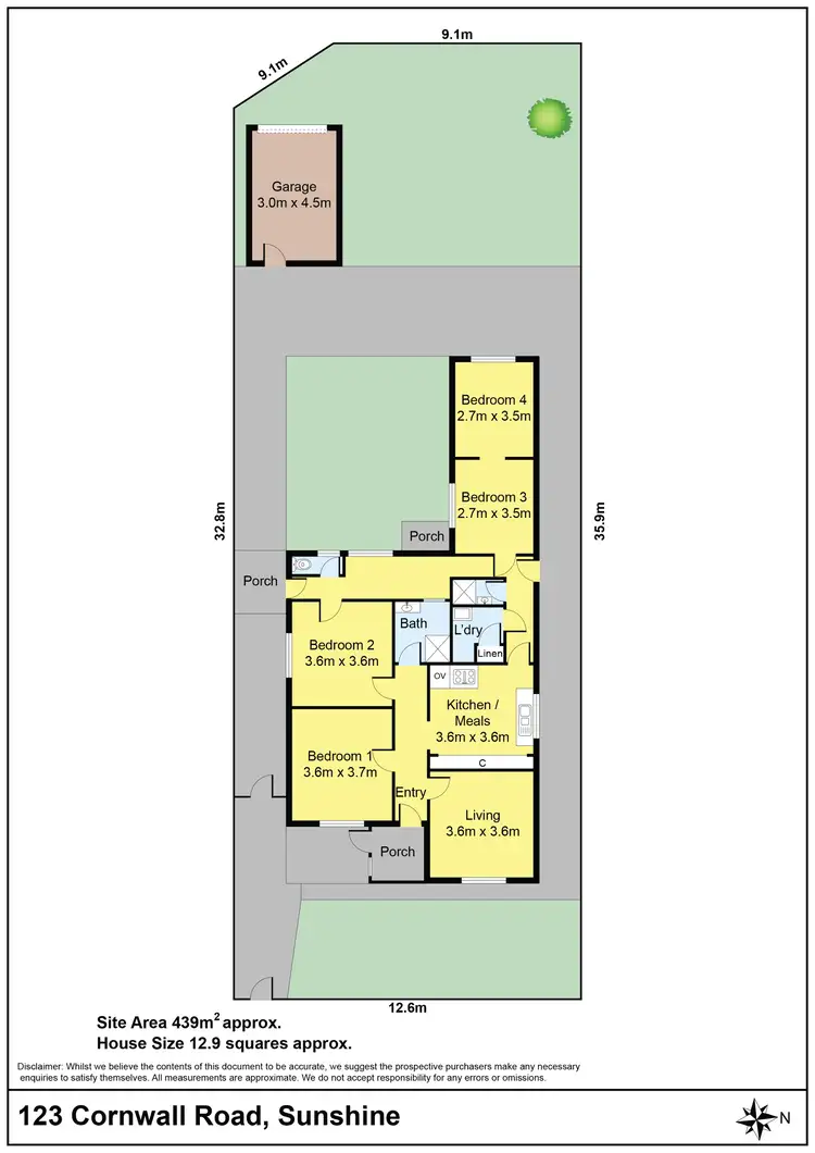 Floorplan of Homely house listing, 123 Cornwall Road, Sunshine VIC 3020