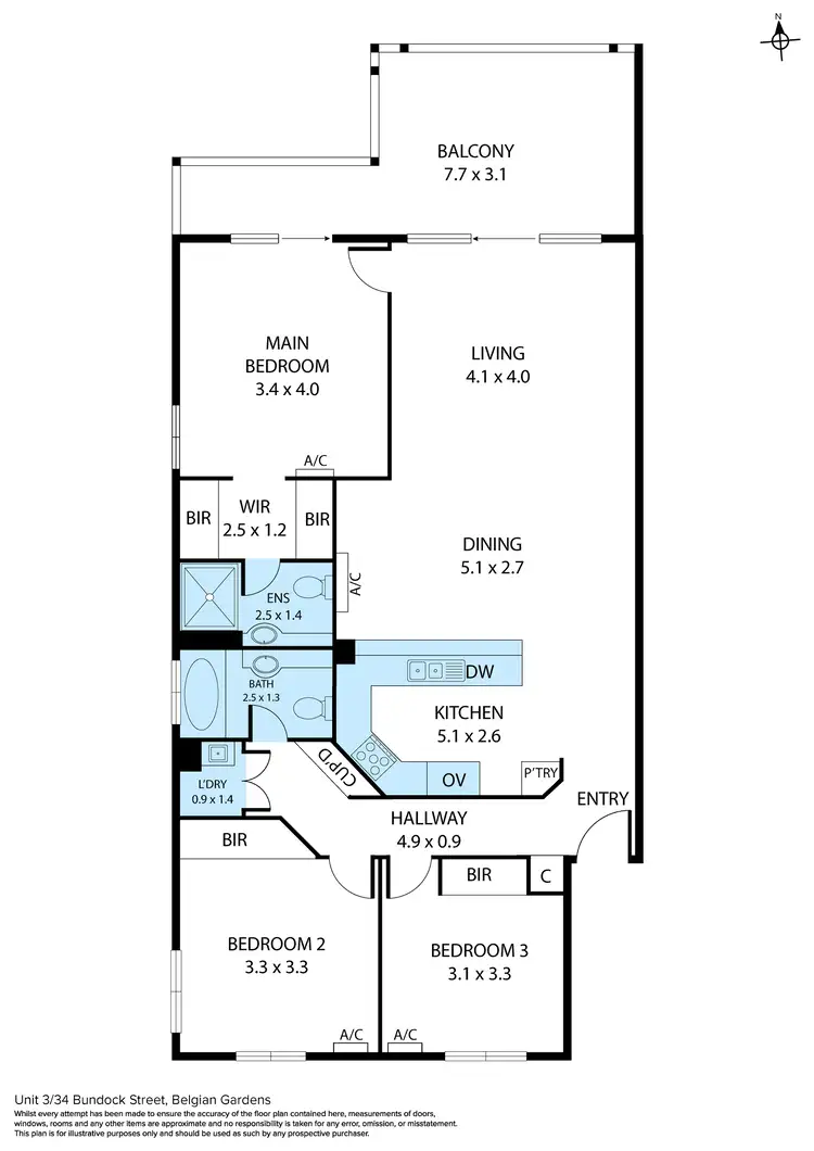 Floorplan of Homely unit listing, 3/34 Bundock Street, Belgian Gardens QLD 4810