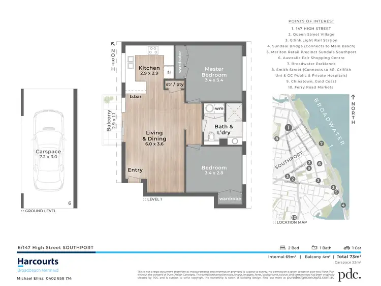 Floorplan of Homely unit listing, 6/147 High Street, Southport QLD 4215