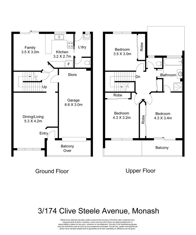 Floorplan of Homely townhouse listing, 3/174 Clive Steele Avenue, Monash ACT 2904